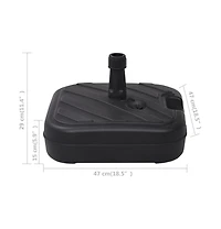 vidaXL Umbrella Base Sand/Water Filled 6.3 gal Black