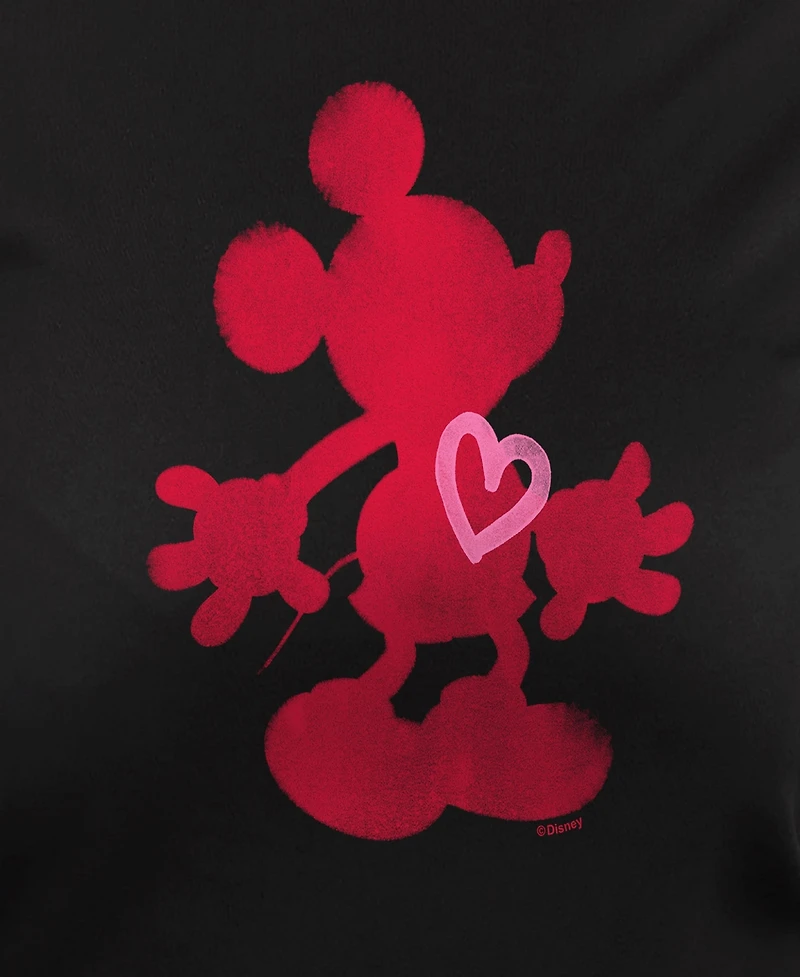 Hybrid Apparel Plus Disney Mickey Valentines Day Heart Graphic Crew Neck Top