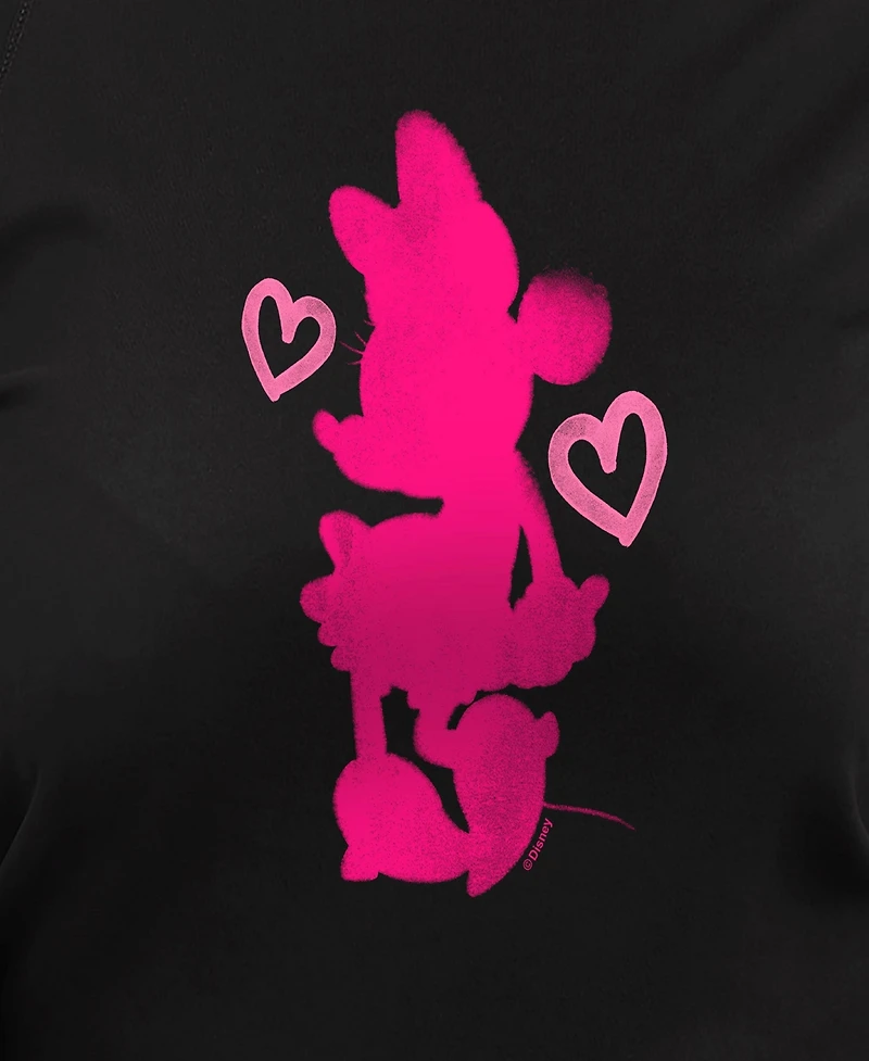 Hybrid Apparel Plus Disney Minnie Valentines Day Heart Graphic Crew Neck Top