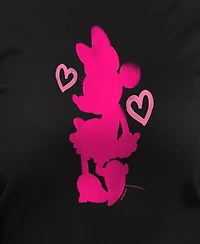 Hybrid Apparel Plus Disney Minnie Valentines Day Heart Graphic Crew Neck Top