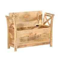 Hall Bench 40.6"x13"x28.3" Solid Mango Wood