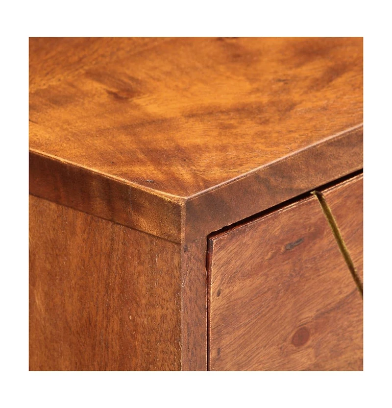 vidaXL Console Table 35.4"x13.8"x29.9" Solid Acacia Wood