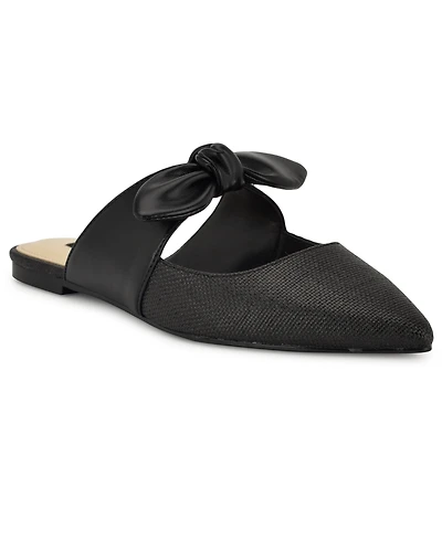 Nine West Women's Bowin Bow Strap Mule Flats