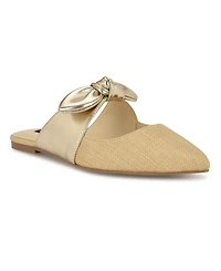 Nine West Women's Bowin Bow Strap Mule Flats