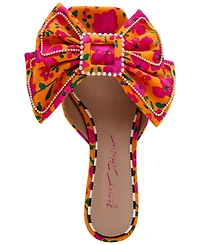 Betsey Johnson Women's Aylah Bow Kitten-Heel Sandals