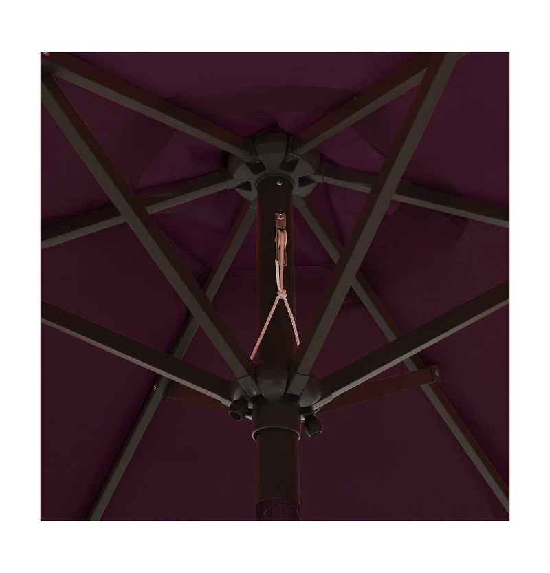 Garden Parasol with Led Lights Bordeaux Red 78.7"x83.1" Aluminum