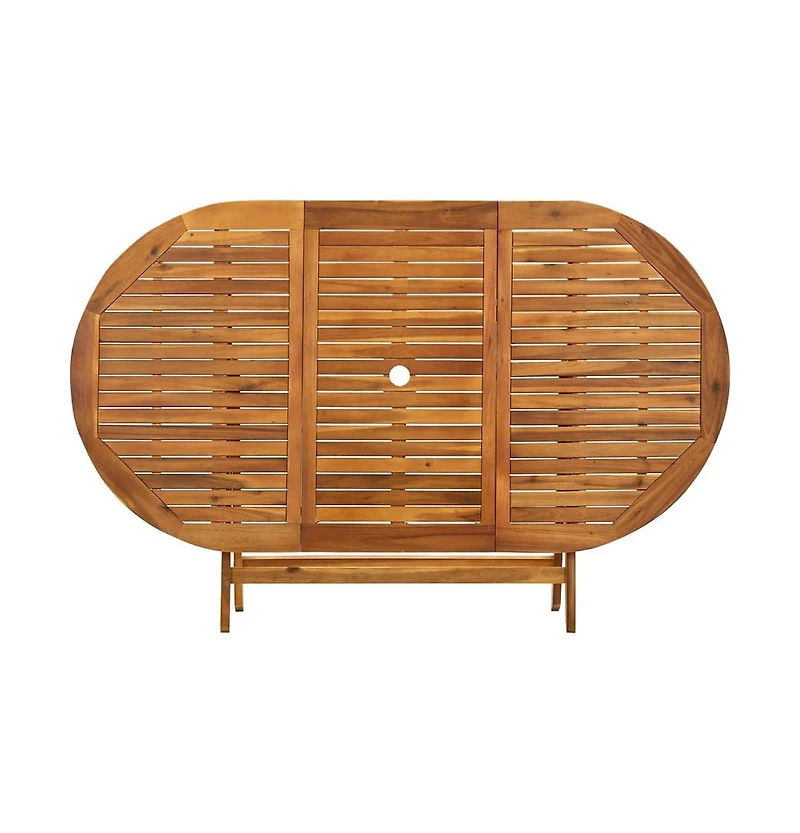 vidaXL Folding Patio Table 63"x33.5"x29.5" Solid Wood Acacia