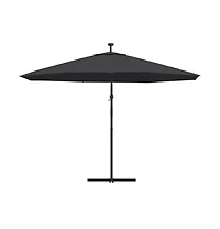 Cantilever Garden Parasol with Led Lights Black 137.8"