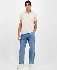 Sun + Stone Men's Blake Linen Chambray Short Sleeve Button-Front Shirt, Created for Macy's