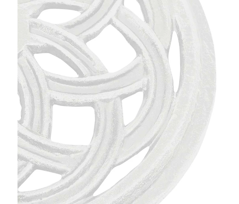 Umbrella Base White 17.3"x17.3"x12.2" Cast Iron