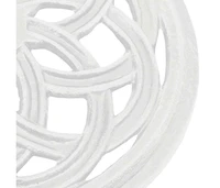 Umbrella Base White 17.3"x17.3"x12.2" Cast Iron