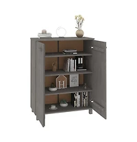 vidaXL Shoe Cabinet Hamar Light Gray 33.5"x15.7"x42.5" Solid Wood Pine