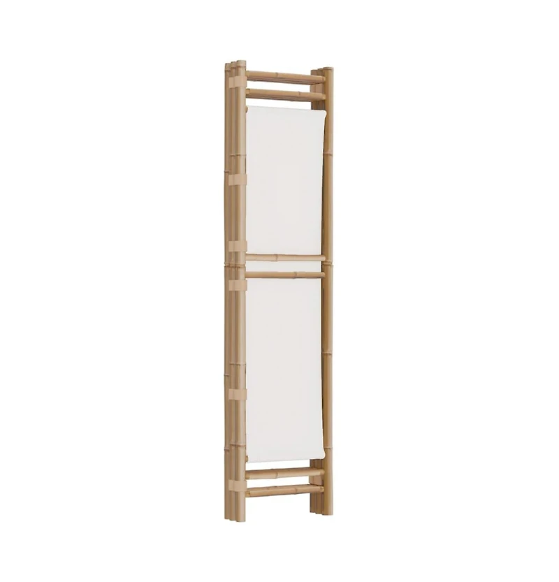 vidaXL Folding 3-Panel Room Divider 47.2" Bamboo and Canvas