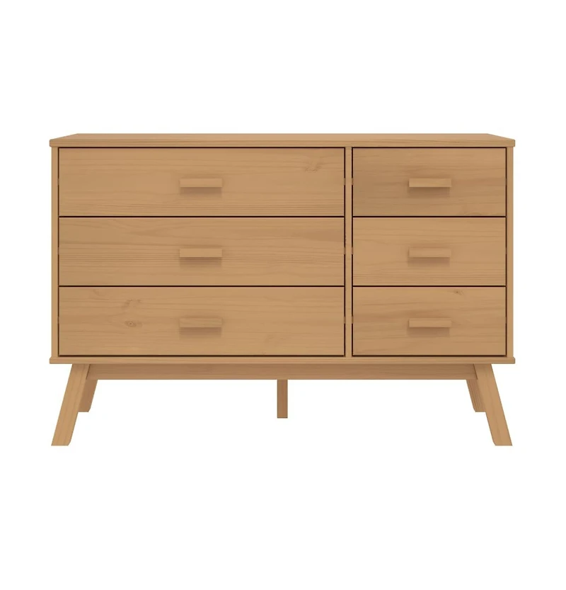 Drawer Cabinet Olden Brown Solid Wood Pine