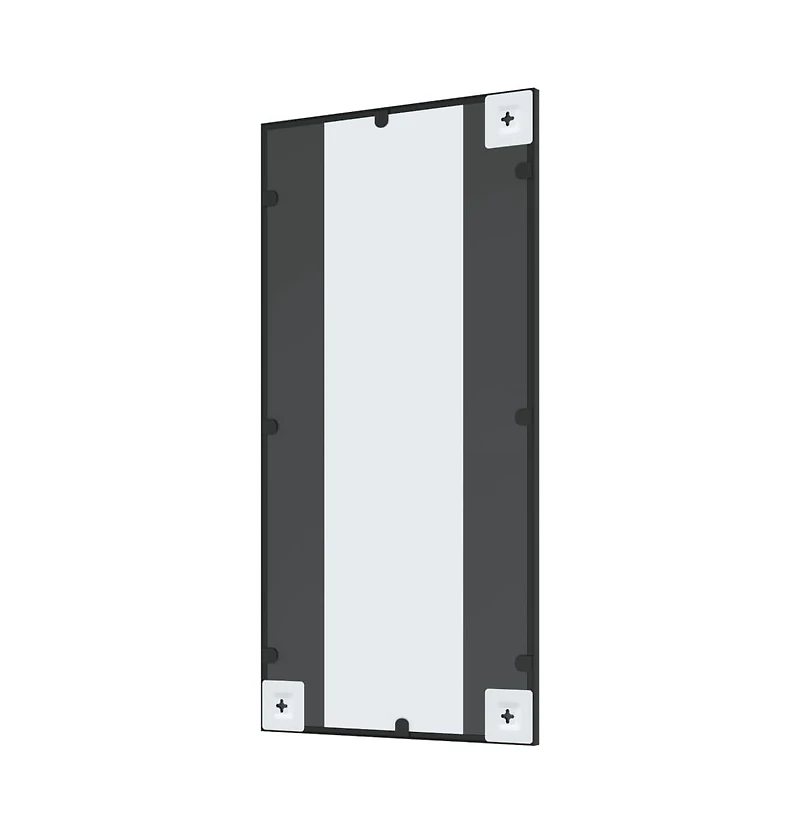 vidaXL Wall Mirror Black 15.7"x31.5" Rectangle Iron