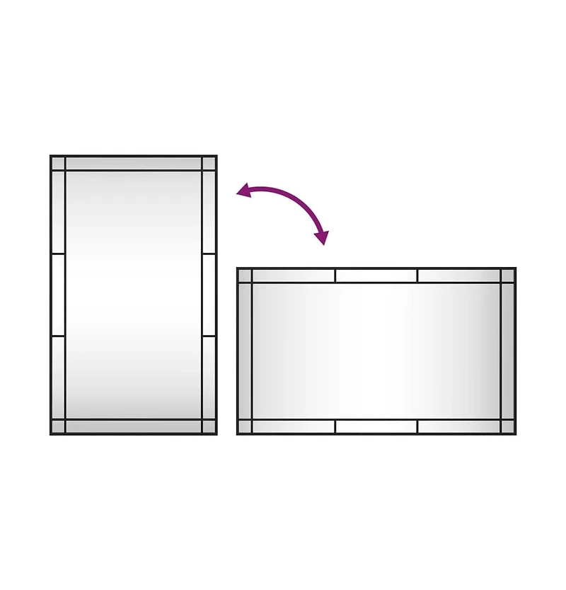vidaXL Wall Mirror Black 23.6"x39.4" Rectangle Iron