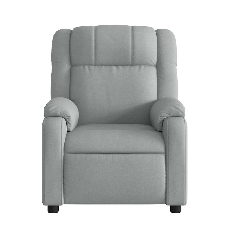 vidaXL Massage Recliner Chair Light Gray Fabric