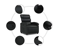 Recliner Chair Black Faux Leather