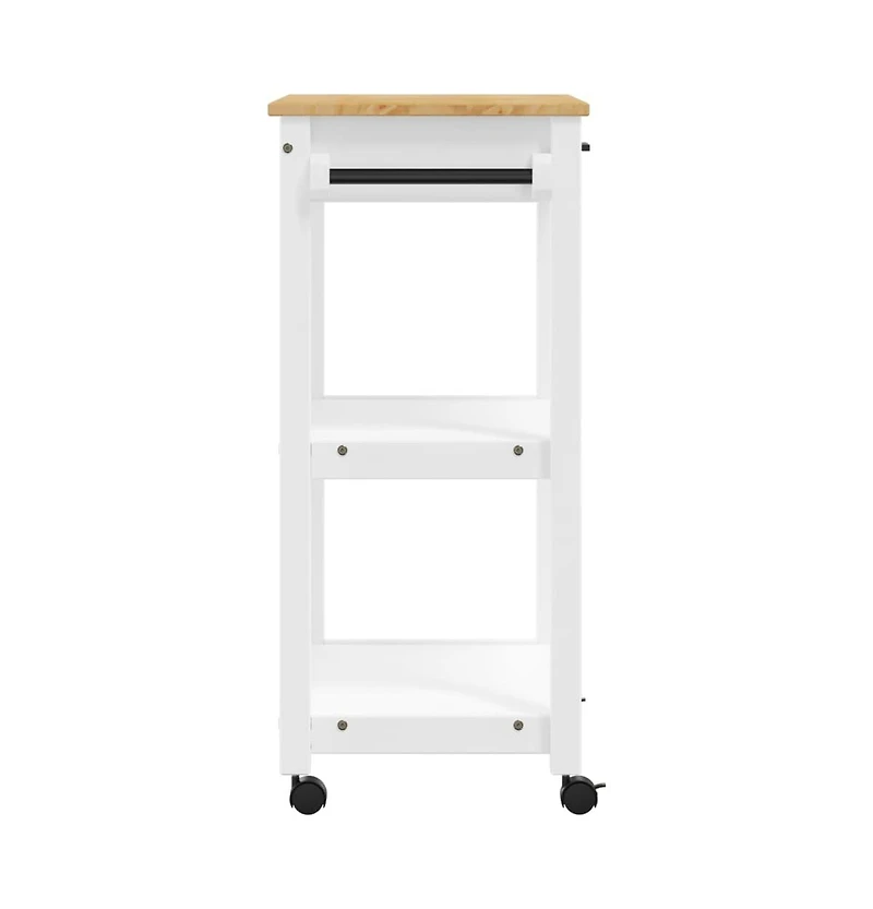 vidaXL Kitchen Trolley Monza 23.6"x15.7"x35.4" Solid Wood Pine