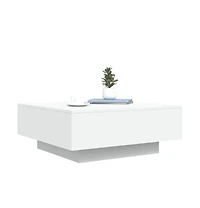 vidaXL Coffee Table with Led Lights White 31.5"x31.5"x12.2"