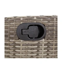 vidaXL Reclining Patio Chair with Cushions Gray Poly Rattan