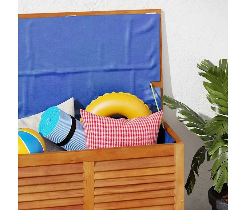 vidaXL Garden Storage Box with Louver 35.4"x19.7"x22" Solid Wood Acacia