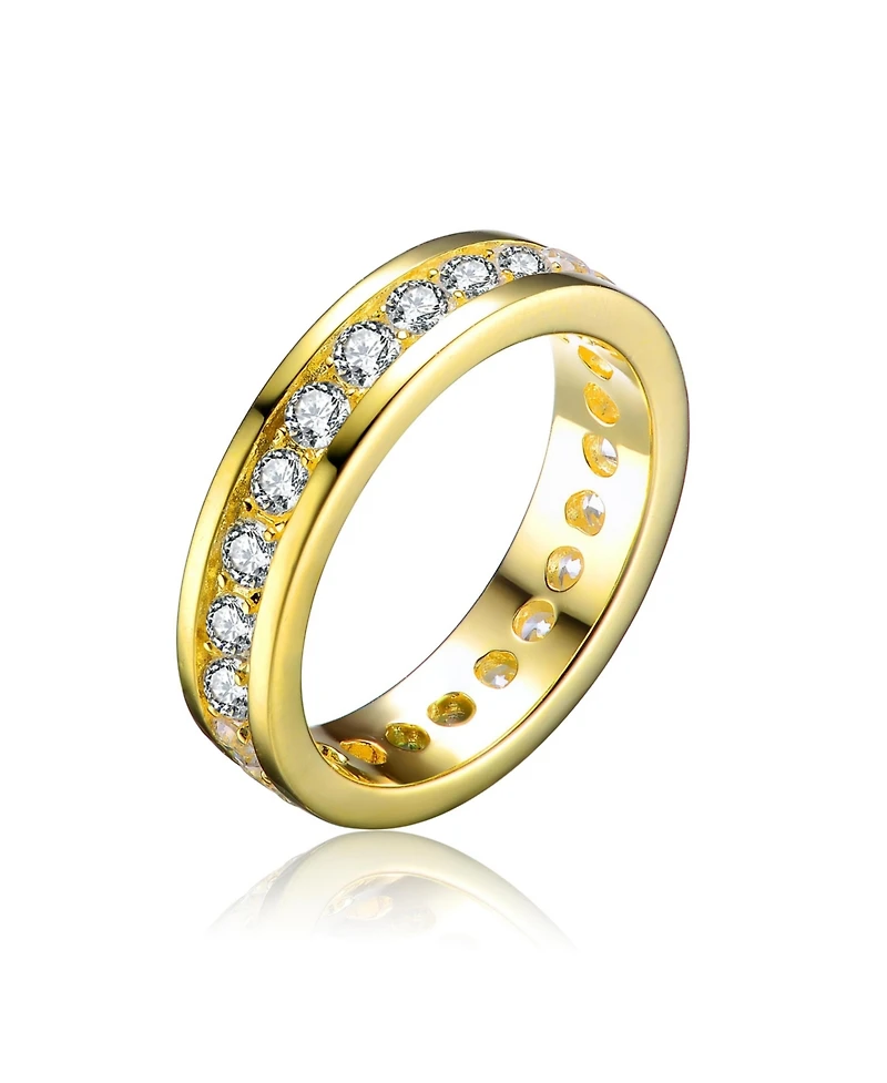14K Gold Plated Overlay Cubic Zirconia Band Ring