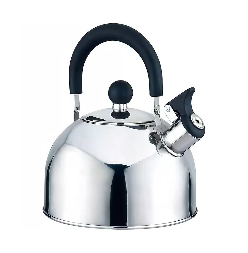 2.5 Qt Stainless Steel Teapot – Whistling Kettle with Ergonomic Stay-Cool Handle and Quick Heat Base