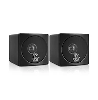 Pyle 3" Mini Cube Bookshelf Speakers, Full Range, 100W Power, Black (Pair)