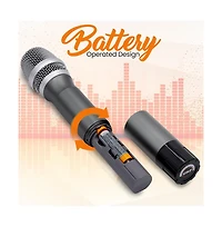 Pyle Uhf Wireless Handheld Microphone System with Receiver, Usb Charging & 32-Channel Frequency
