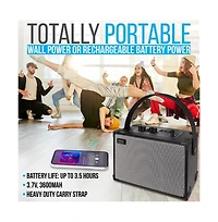 Pyle 5.25" Portable Wireless Bluetooth Speaker System with Fm Radio, Rechargeable Battery & Usb/MP3 Support