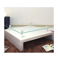 Coffee Table with Glass Top White