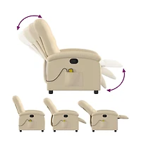 vidaXL Massage Recliner Chair Black Fabric