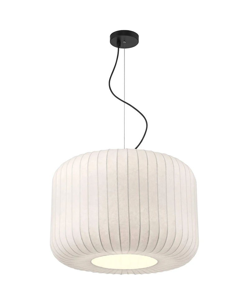 Possini Euro Design Jaime 23 3/4" Modern Pendant Chandelier Ceiling Light Fixture Dining Room Over Table Drum Matte Black and White