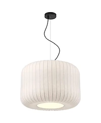 Possini Euro Design Jaime 23 3/4" Modern Pendant Chandelier Ceiling Light Fixture Dining Room Over Table Drum Matte Black and White