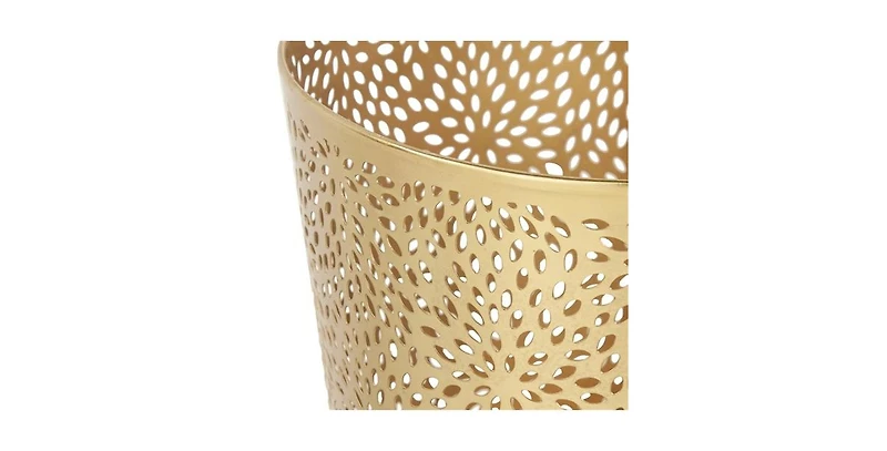 Slickblue 1.3 Gallon Round Perforated Copper Metal Waste Basket Trash Can