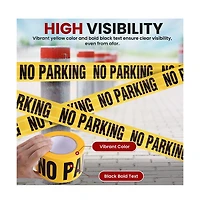 Pyle No Parking Barricade Tape, Set of 8 Rolls, 656' Length, Waterproof, Uv-Resistant, Tear-Resistant