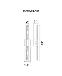 Cwi Lighting 24" Metal Greta Integrated Led Vanity Light