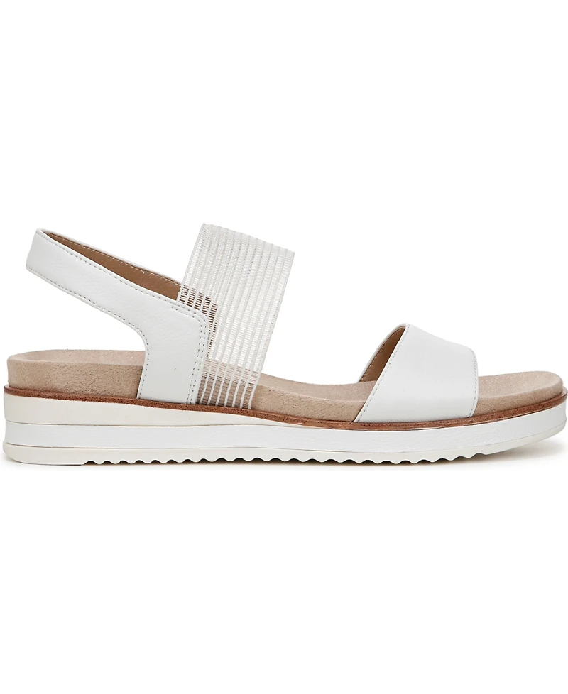 LifeStride Women's Zing Round Open Toe Wedge Slingback Sandals