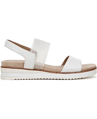 LifeStride Women's Zing Round Open Toe Wedge Slingback Sandals