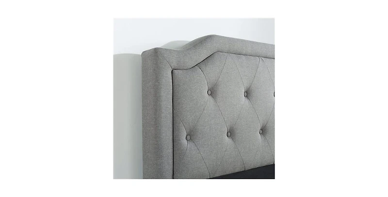 Slickblue Upholstered Platform Bed with Classic Button-Tufted Headboard for Timeless Elegance