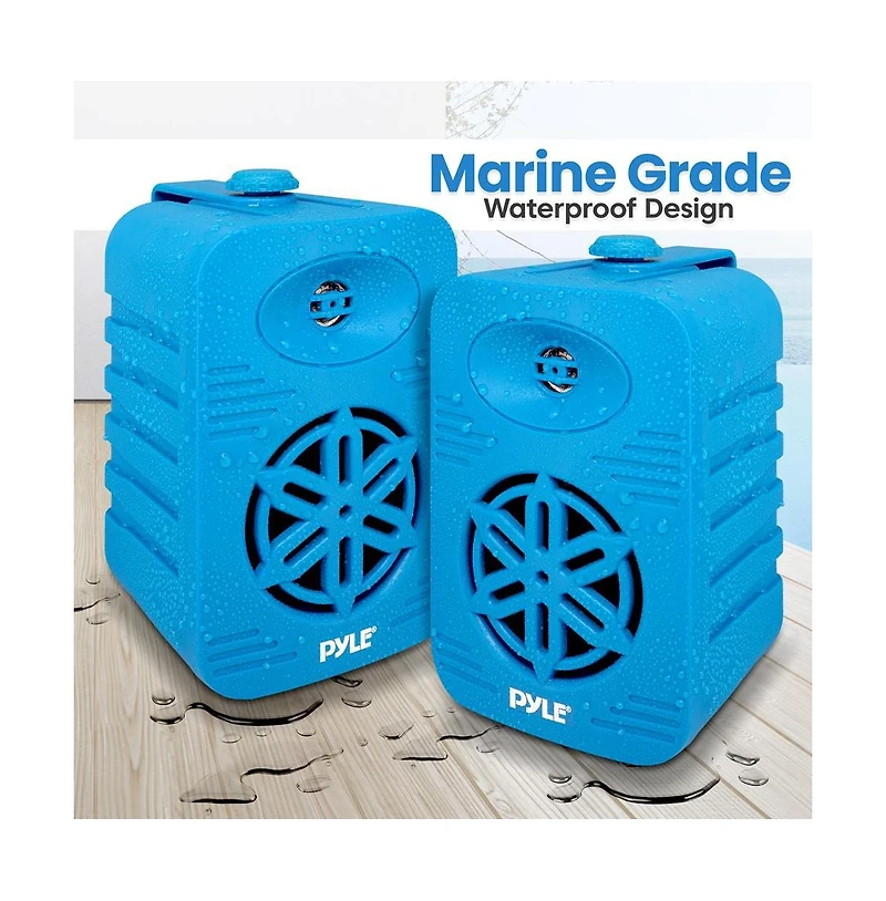 Pyle 4” 2-Way Indoor/Outdoor Bluetooth Wireless Speaker System - Waterproof, 300W Max Power, 1/2” Tweeter