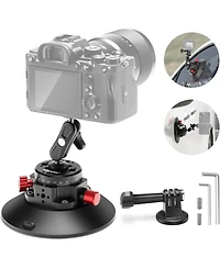 Neewer 6"/15.2cm Camera Suction Cup Mount with Ball Head Magic Arm, Metal Suction Cup Mount on Car Windshield Dash for Camera/Action Camera/Phone