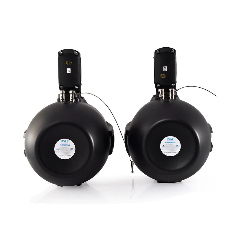 Pyle Dual 6.5" Led Marine Wakeboard Speakers - Water Resistant with Programmable Multi-Color Led Lights, 200W, Remote Control (Black)