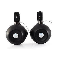 Pyle Dual 6.5" Led Marine Wakeboard Speakers - Water Resistant with Programmable Multi-Color Led Lights, 200W, Remote Control (Black)