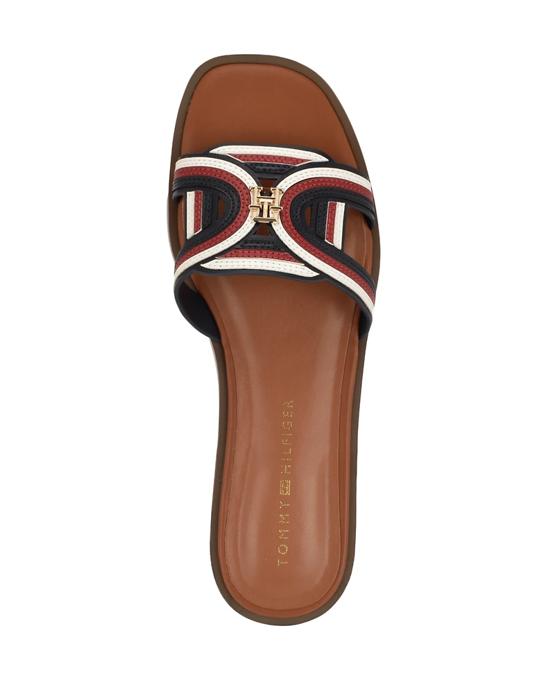 Tommy Hilfiger Women's Tressi Logo Flat Slide Sandals