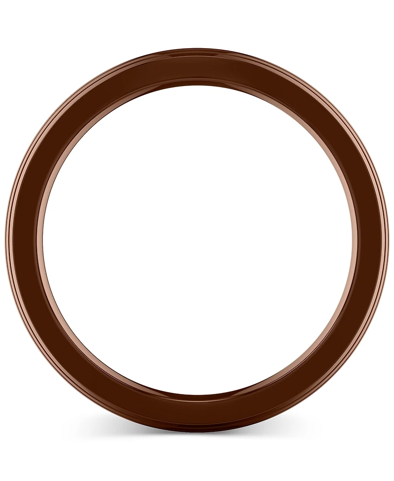 Triton Men's Black Sapphire Low Dome Comfort Fit Wedding Band (1-1/6 ct. t.w.) Brown & Tungsten