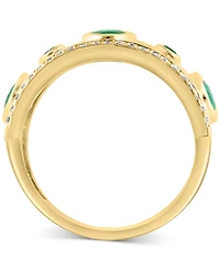 Effy Collection Diamond (1/5 ct. t.w.) & Emerald (1-1/3 ct. t.w.) Ring in 14k Gold