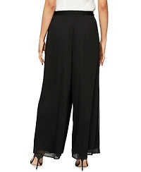 Alex Evenings Women's Sash-Belt Wide-Leg Pants