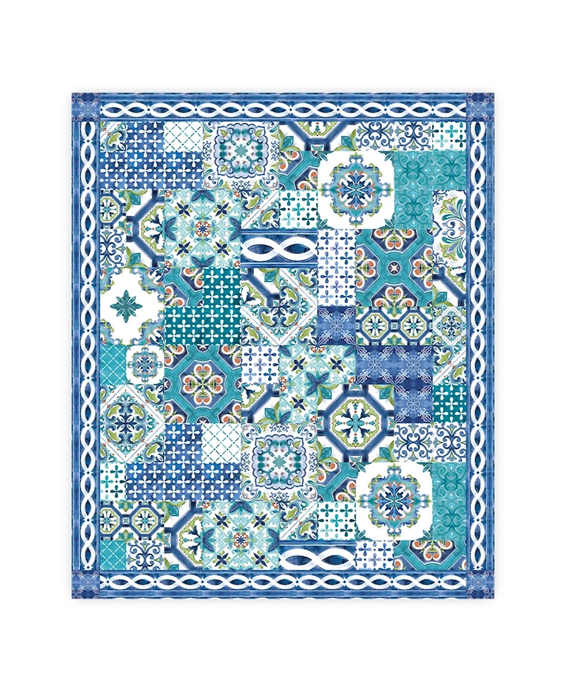 Laural Home Callisto Tiles Tablecloth, 70" x 84"